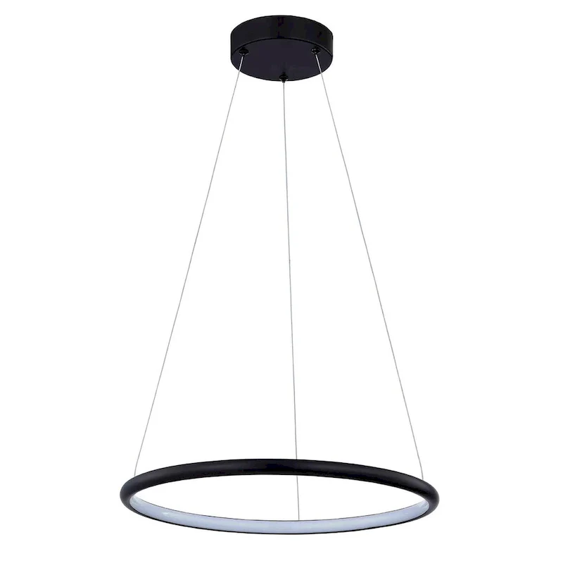 Justice Design Group Circola 17  LED Ring Pendant - Matte Black Finish