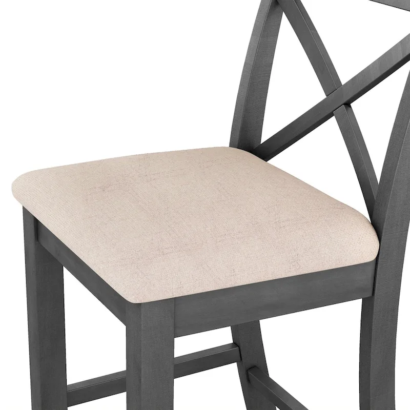 3-Piece Dining Table and Chair Set, Small Counter Height Table and Chair Set with Kitchen Breakfast Nook and 2 Chairs