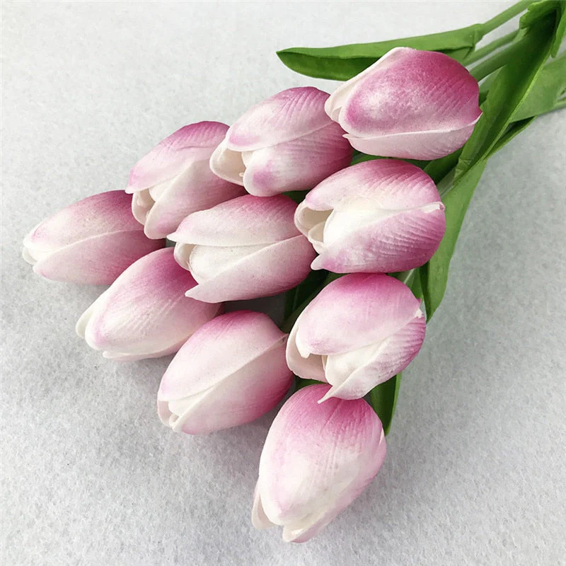 HULIANFU 2026  10PCS Artificial Flowers Garden Tulips Real Touch Flowers Tulip Bouquet Decor Mariage for Home Wedding Decorations Fake Flower - Deanwangkt
