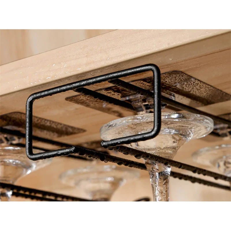 HULIANFU New Arrival Useful Iron Wine Rack Glass Holder Hanging Bar Hanger Shelf Stainless Steel Wine Glass Rack Stand Paper Roll Holder - Deanwangkt