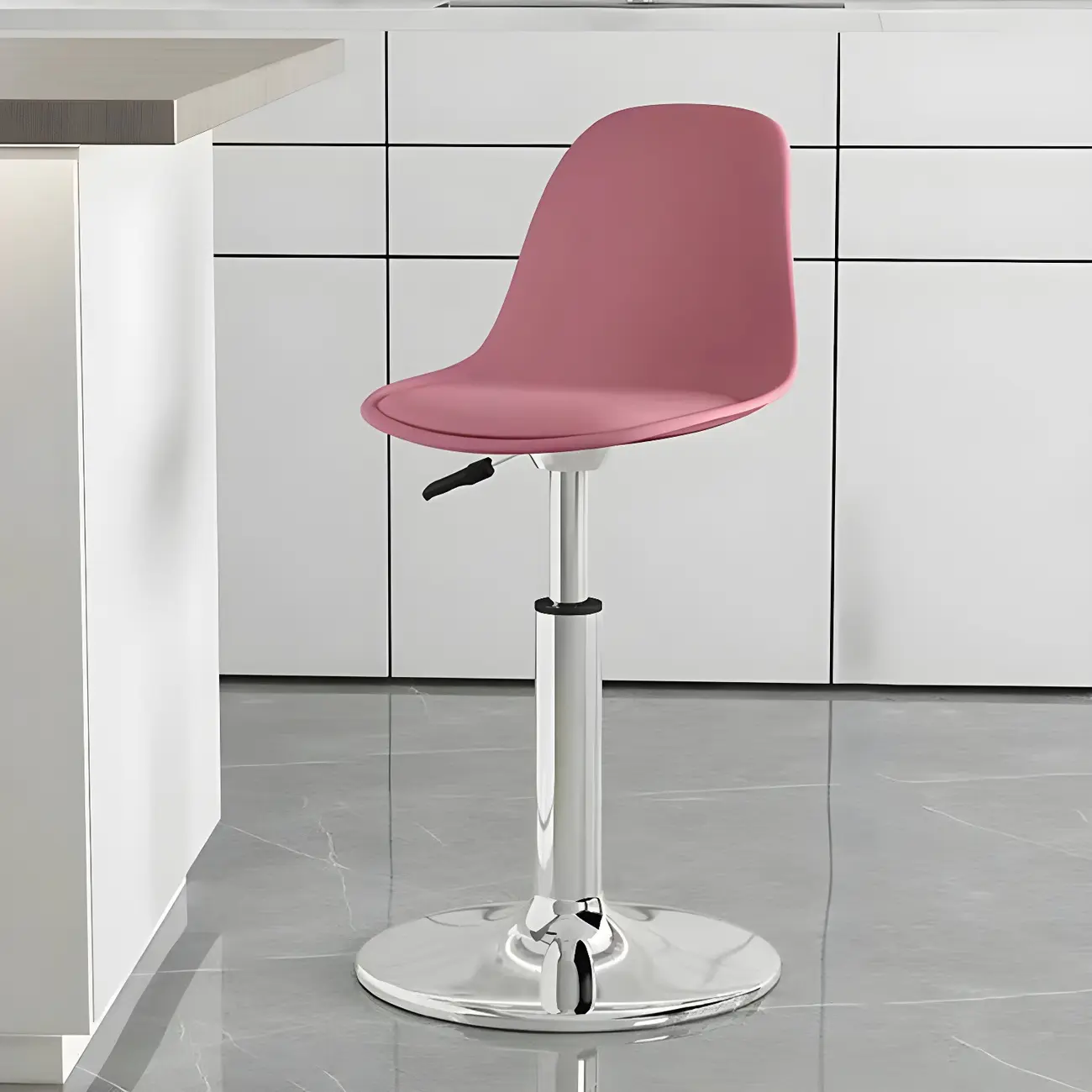 Modern Swivel Cushioned Acrylic Bar Stools with Backs