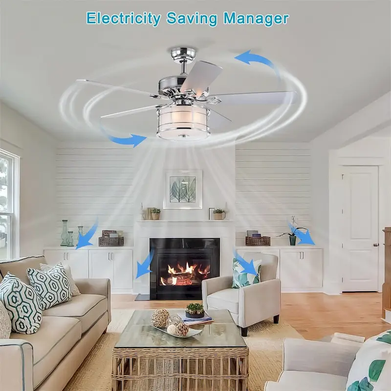3 Speed Farmhouse LED Ceiling Fan Light w/ Remote and Reversible Blade