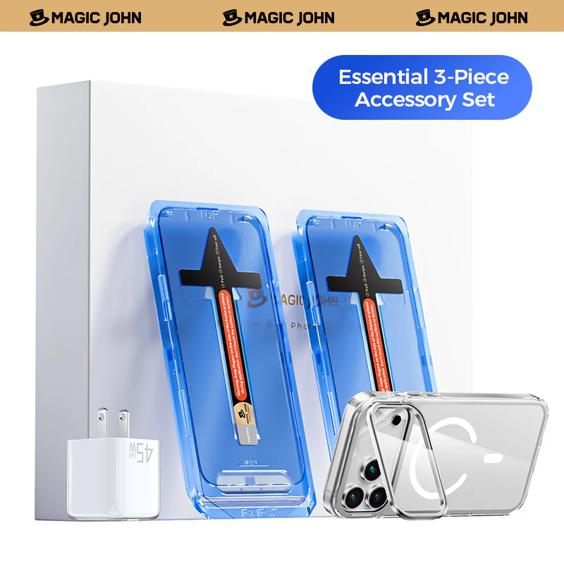 MAGIC JOHN 3 Piece Accessory Set for iPhone 17 / Air / Pro / Pro Max