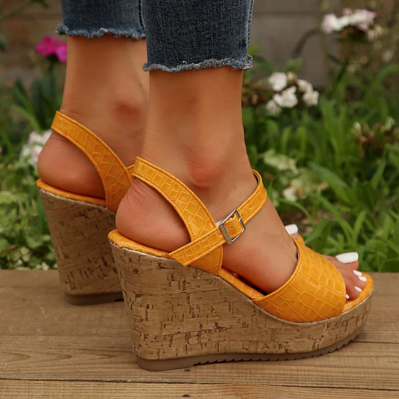 hulianfu Women's Patent Leather Wedge Sandals Ankle Strap Chunky Platform Sandals Women Summer  Thick Sole Non Slip Beach Shoes Woman - Deanwangkt