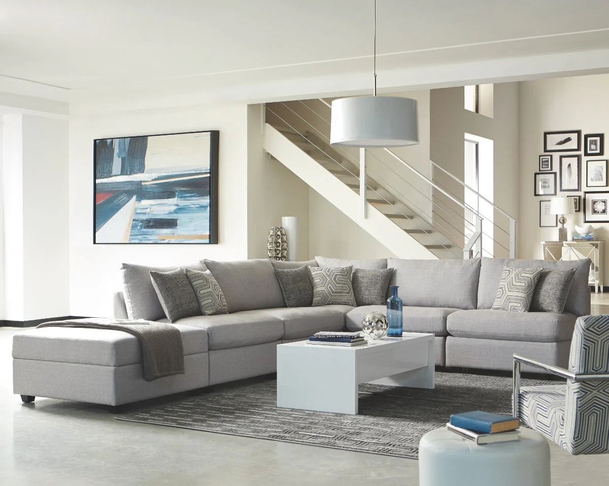Charlotte Grey Fabric Modular Sectional