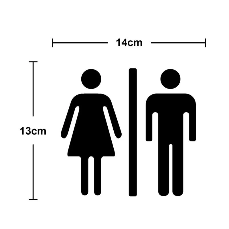 HULIANFU WC Toilet Entrance Sign Door Stickers For Public Place Home Decoration Creative Pattern Wall Decals Diy Funny Vinyl Mural Art - Deanwangkt