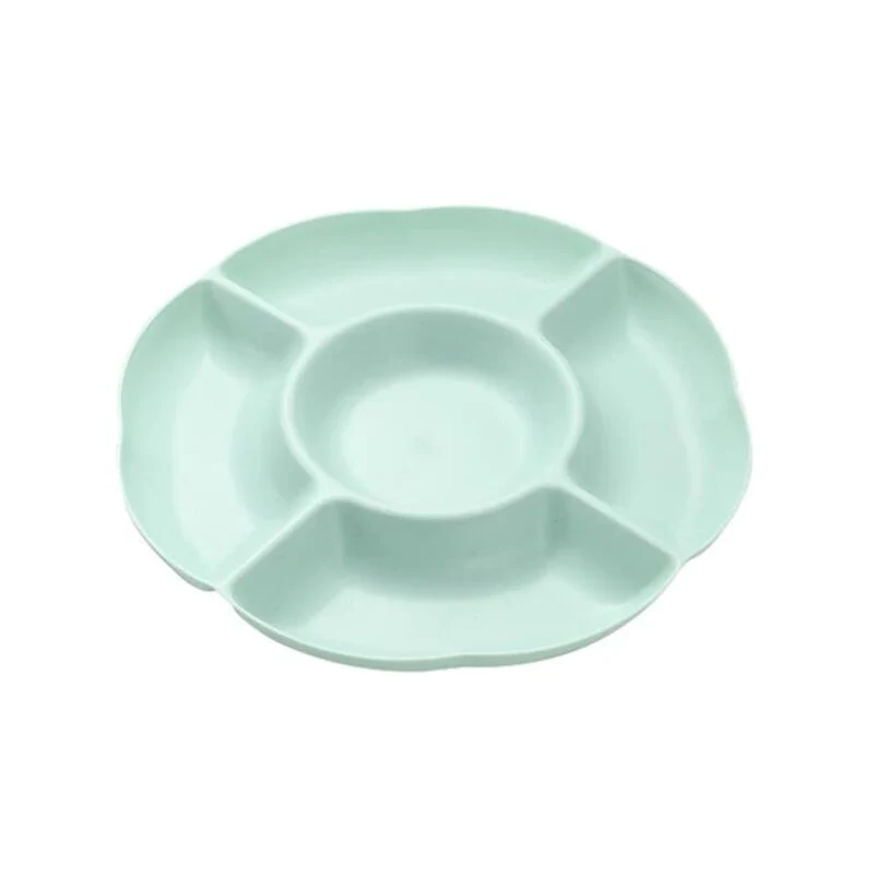 HULIANFU Multi-function Plastic Fruit Plate Dessert Tray Plate Snack Dish 6 Compartments - Deanwangkt