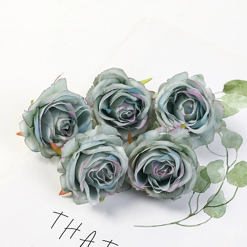 HULIANFU 2026  5PCs Rose Artificial Flowers Silk Fake Flowers For Home Room Decor Party Wedding Valentines Day Decorations DIY Crafts Accessory - Deanwangkt