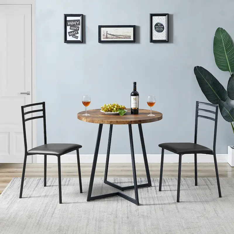 Javlergo 31.5 Round Dining Table Modern Leisure Table with Metal Leg