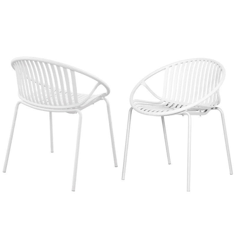 Patio Dining Chairs Stackable Chairs with Breathable Design