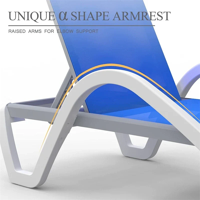 Adjustable Patio Aluminum Chaise Lounge Lounge Chairs with Arm