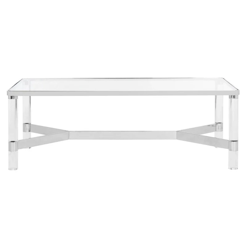 SAFAVIEH Couture Giang Acrylic Silver Coffee Table - 47Wx24Dx17H