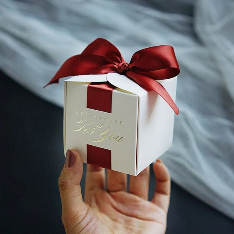 HULIANFU Wedding Favors Gift Box Souvenirs Gift Box With Ribbon Candy Boxes For Christening Baby Shower Birthday Event Party Supplies - Deanwangkt