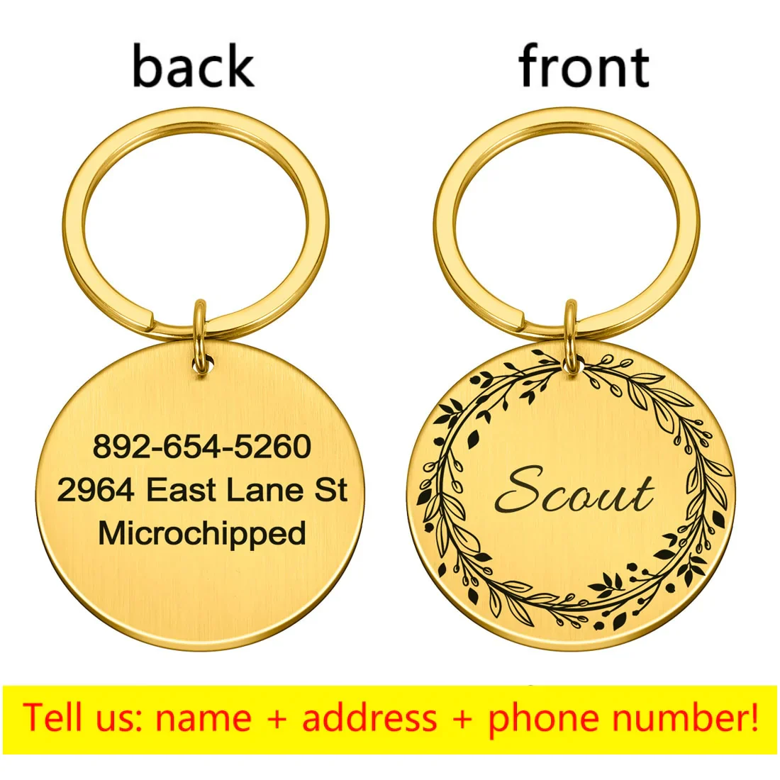 HULIANFU Personalized Dog Cat Pet ID Tags  Engraved Cat Puppy  Pet ID Name Number Address Collar Tag Pendant Pet Accessories - Deanwangkt