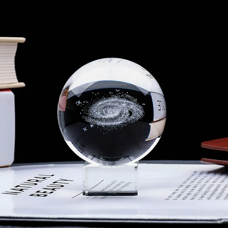 HULIANFU New 80mm K9 Crystal Solar System Planet Globe 3D Laser Engraved Sun System Ball with Touch Switch LED Light Base Astronomy Gifts - Deanwangkt