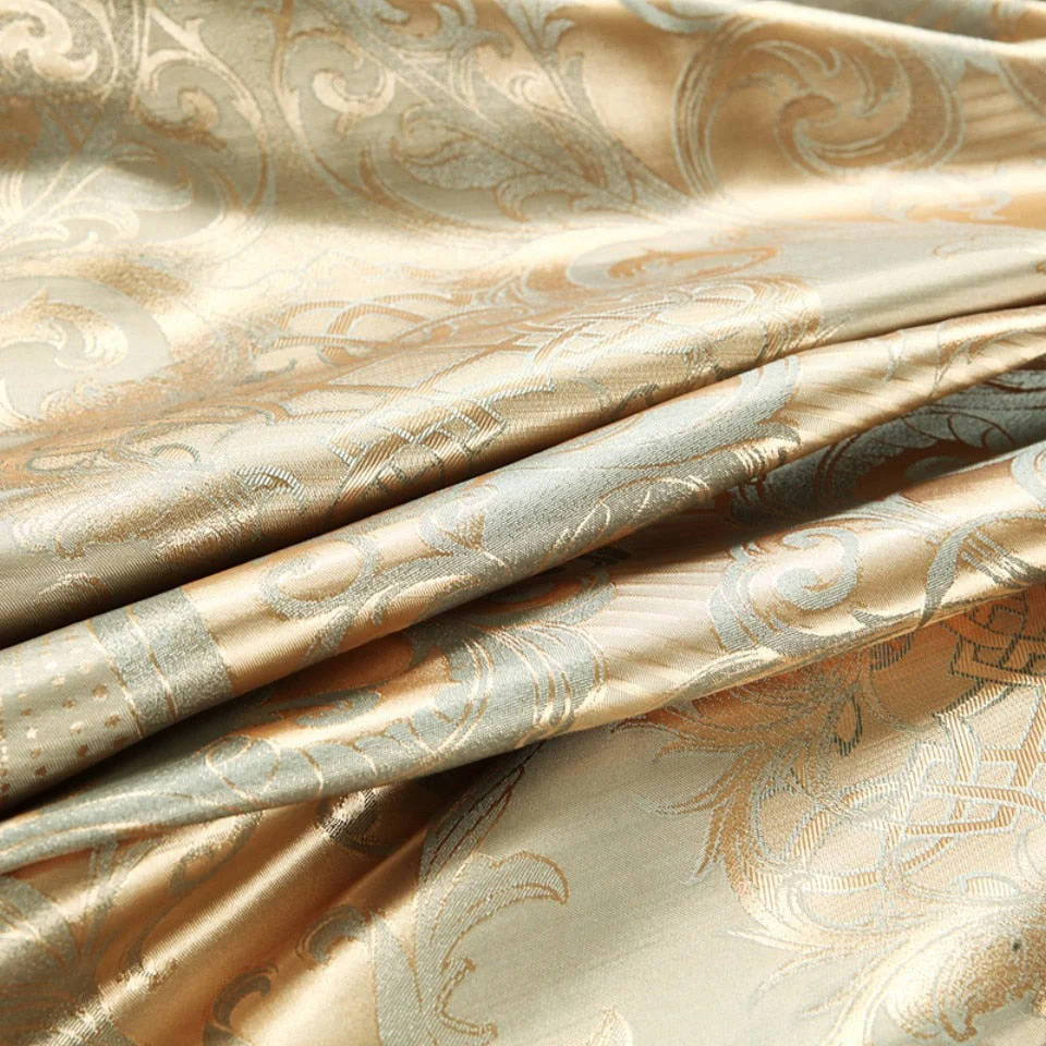 HULIANFU Luxury Jacquard Bedding Set King Size Duvet Cover Quilt Set Queen Comforter Bed Gold Quilt Cover High Quality For Adults - Deanwangkt