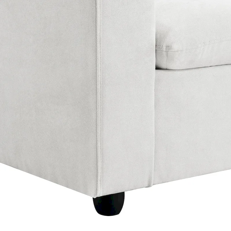 L-shaped Polyester Fabric Couch Modern Sectional Sofa with Ottoman