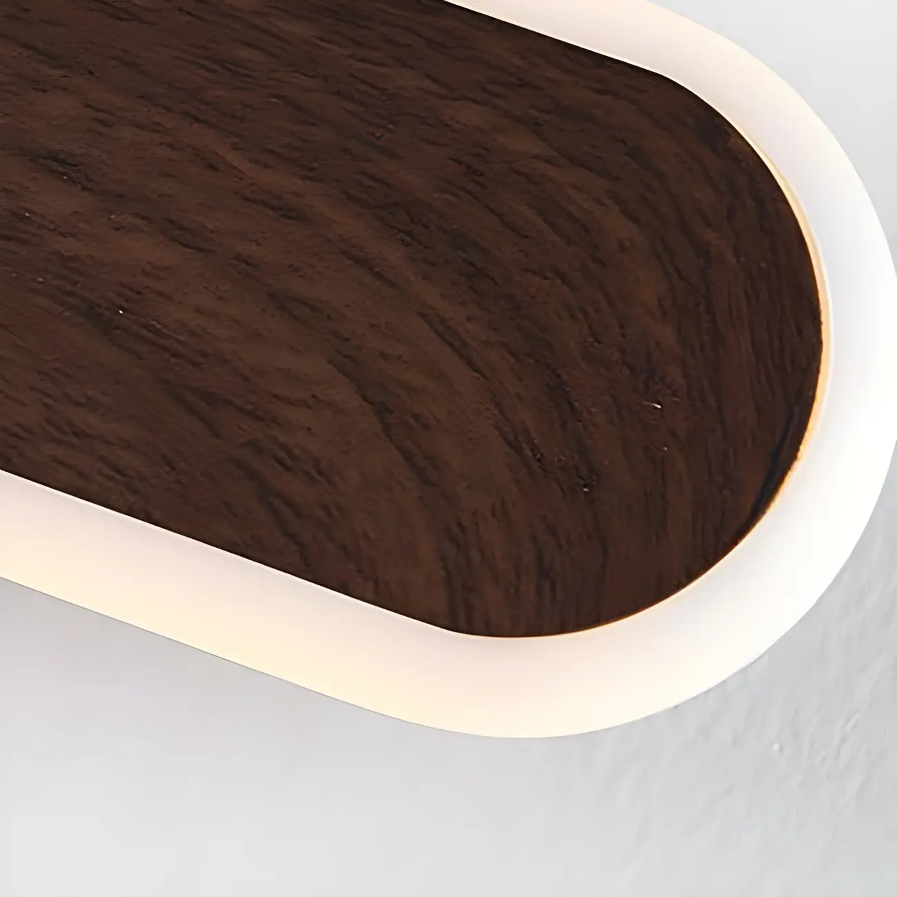 Modish Walnut Oval Acrylic LED Vanity Light