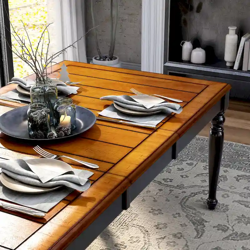 Levole Two-tone 78-inch Expandable Dining Table