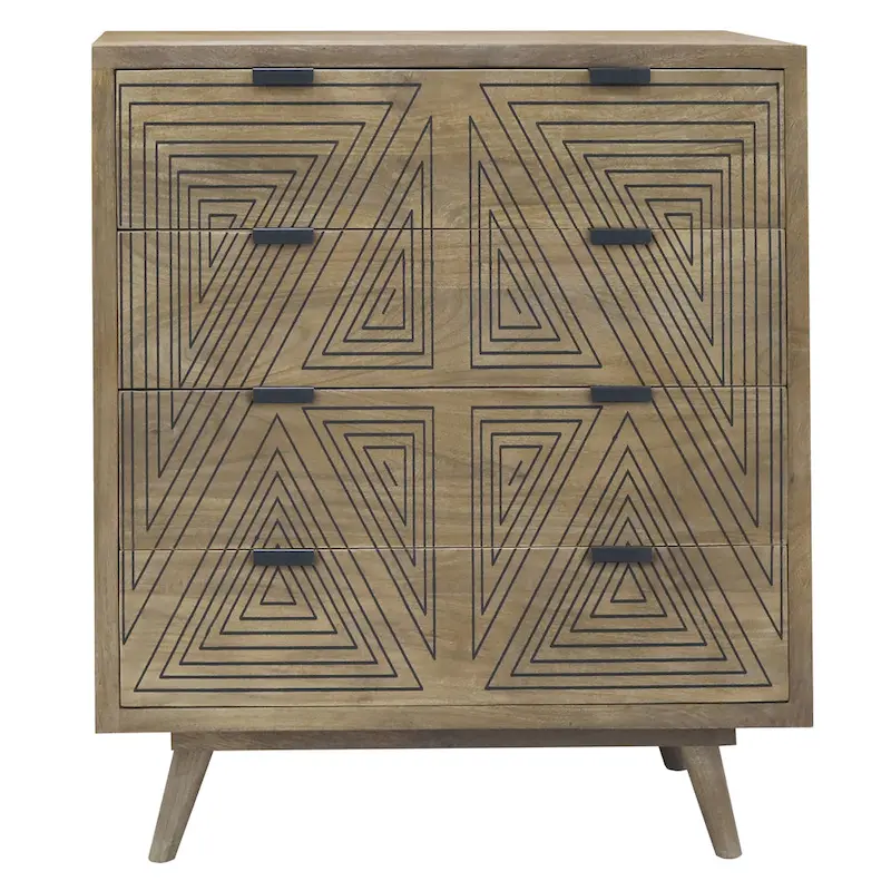 Bidi Mid-Century Modern 4-Drawer Mini Chest by Furniture of America