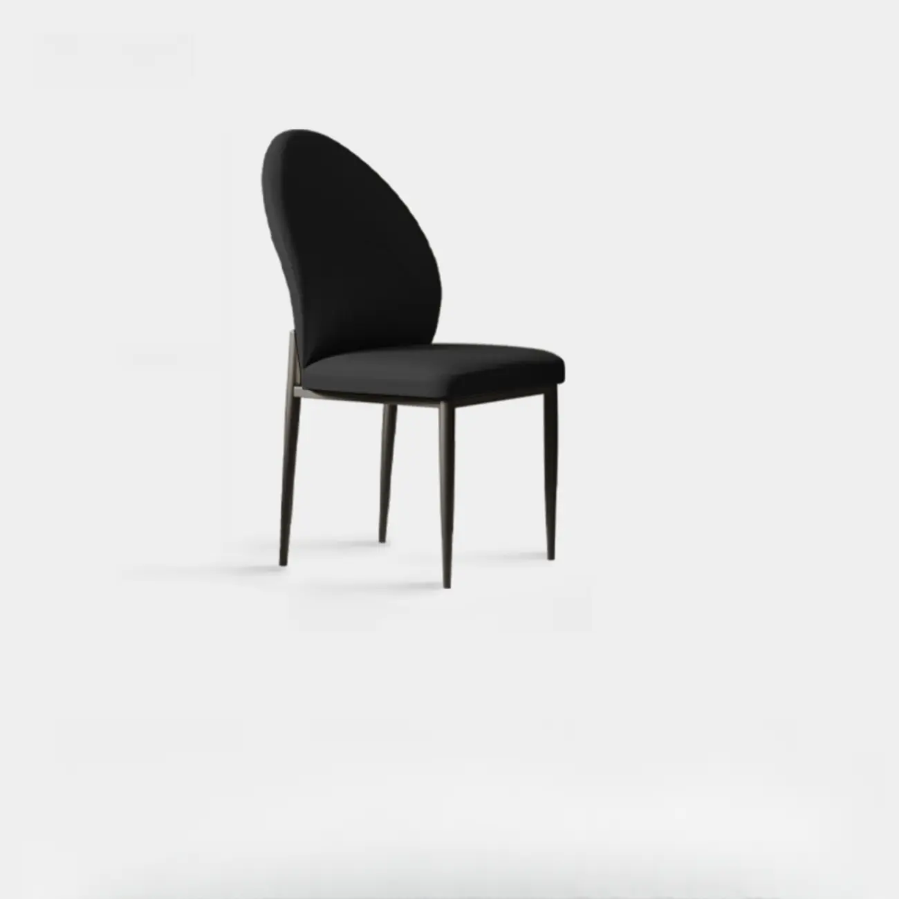 Modern Oval Back Faux Leather Armless Dining Chair
