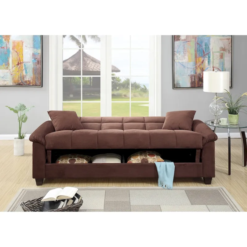 Microfiber Adjustable Sofa with Storage