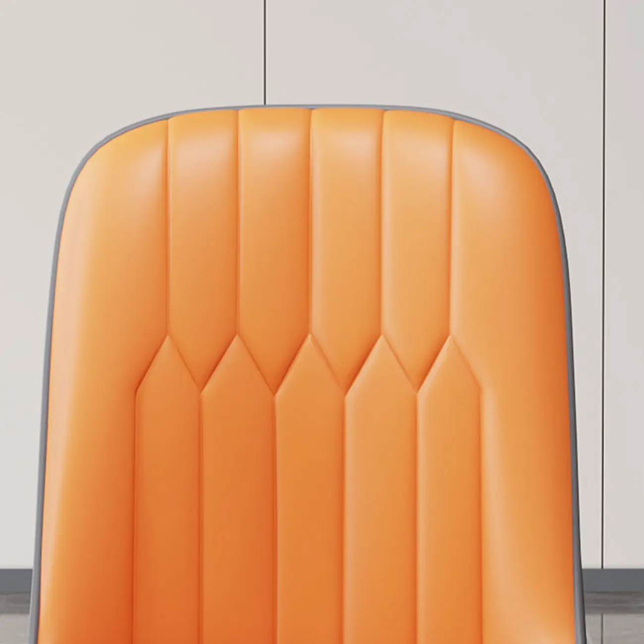 Modern Leather Upholstered Dining Chair with High Back