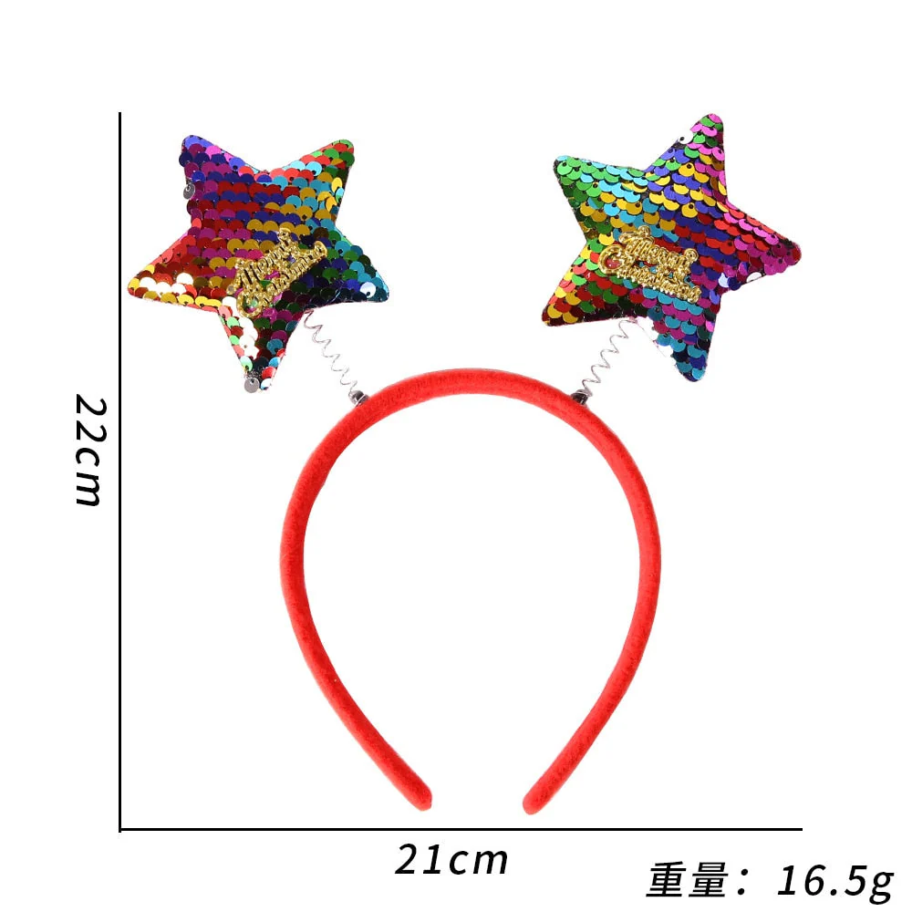 HULIANFU  Cartoon Red Christmas Hair Band Santa Claus Snowman Antlers Headband Merry Christmas Decor Adult Kids Naviidad Gifts Noel Toys - Deanwangkt