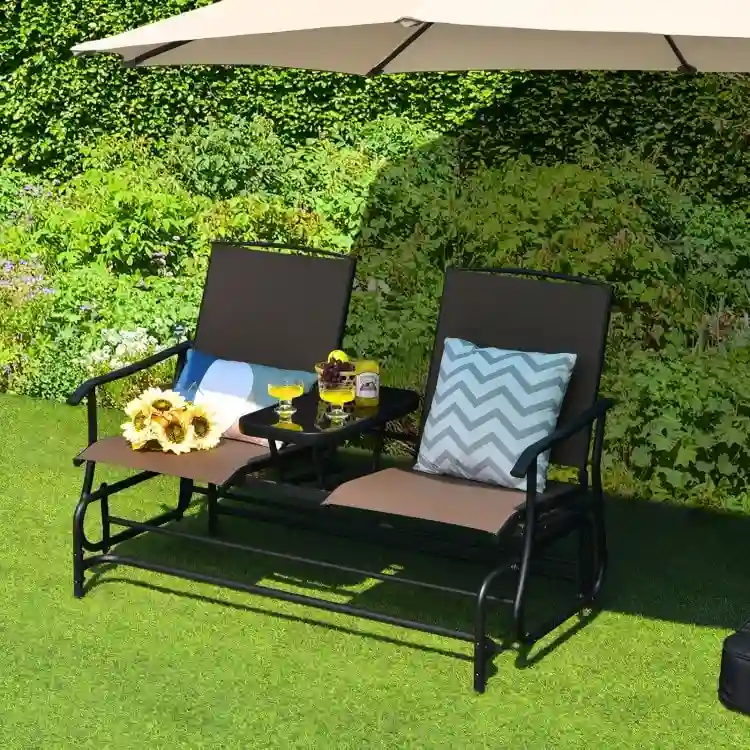 Comfortable 2-Person Loveseat for Patio and Garden - 57  x 28  x 38  (L x W x H)