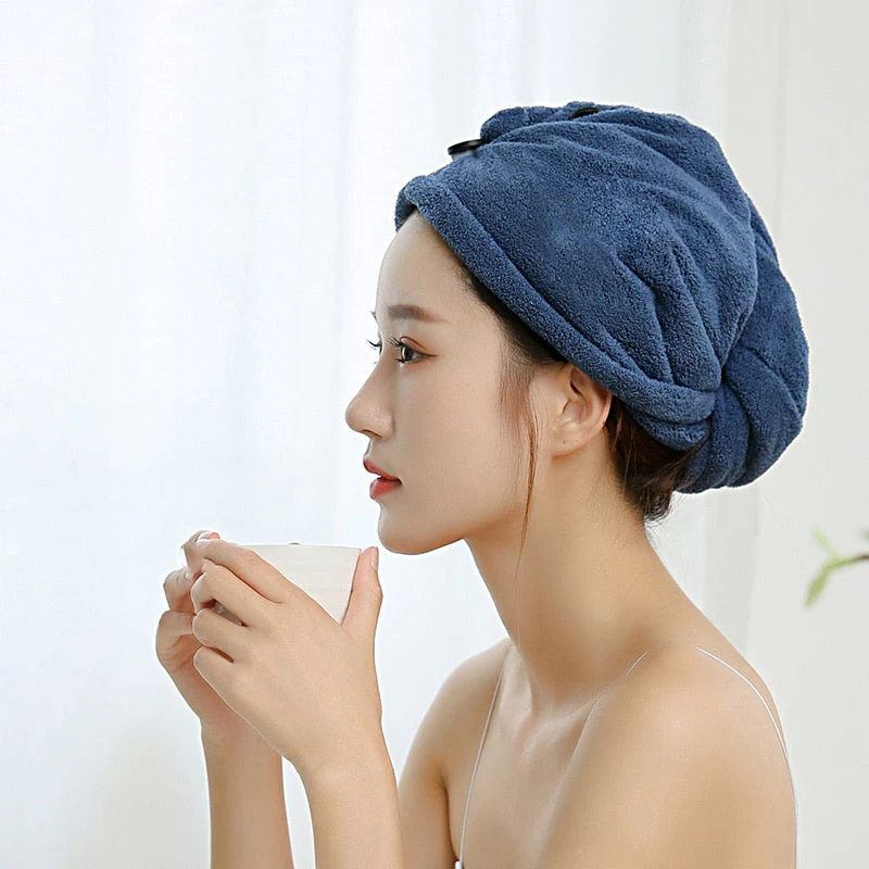 HULIANFU Women Microfiber Towel Hair Towel Bath Towels for Adults Home Terry Towels Bathroom Serviette De Douche Turban for Drying Hair - Deanwangkt