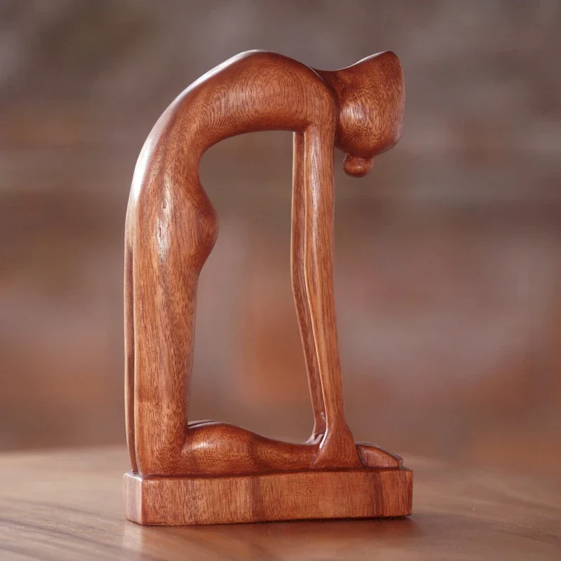 Novica Handmade Camel Pose Wood Sculpture