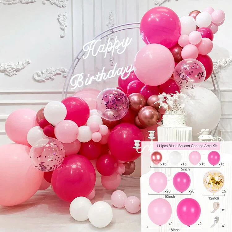 HULIANFU Macaron Pink Balloon Garland Arch Kit Wedding Birthday Party Decoration Kids Globos Rose Gold Confetti Latex Ballon Baby Shower - Deanwangkt