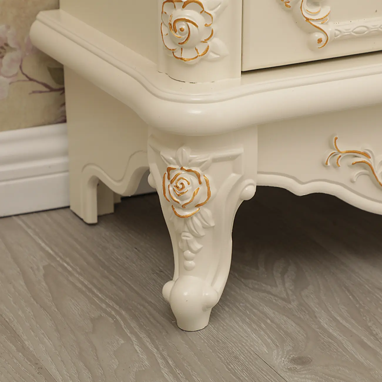 Scandinavian Wooden 2-Drawer Standard Curio Cabinet