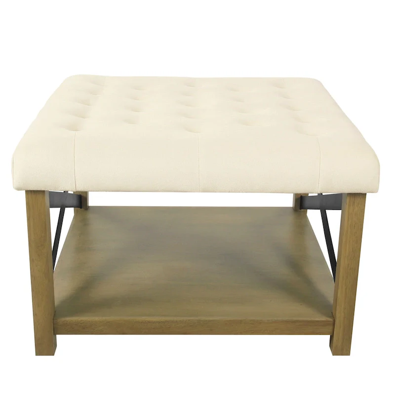 HomePop Tufted Top square cocktail Ottoman