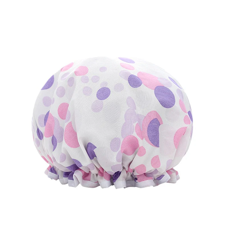 HULIANFU Women Hair Cap Hat Supplies Bathroom Double Layer Shower Waterproof Thick Cover Accessories - Deanwangkt