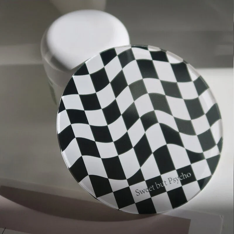 HULIANFU Nordic Ins Coffee Shop Simple Chessboard Lattice Acrylic Coaster Model Room Soft Photo Props Home Decoration - Deanwangkt