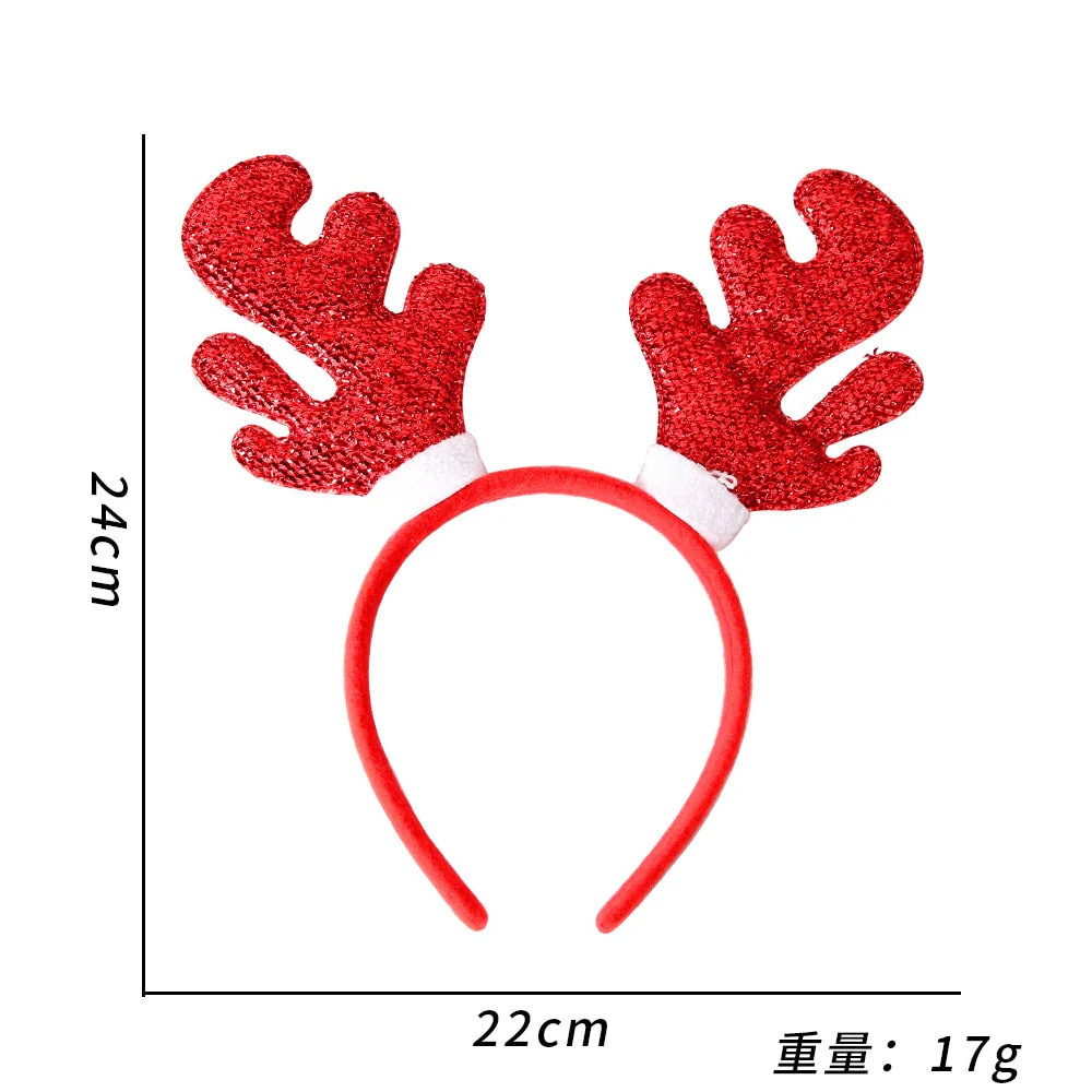HULIANFU  Cartoon Red Christmas Hair Band Santa Claus Snowman Antlers Headband Merry Christmas Decor Adult Kids Naviidad Gifts Noel Toys - Deanwangkt
