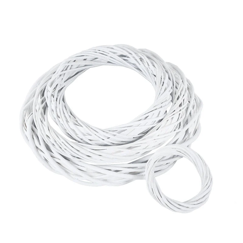 HULIANFU White Garland Wicker Round Design Christmas Tree Rattan Wreath Ornament Vine Ring Decoration Home Party Hanging Flower Craft - Deanwangkt