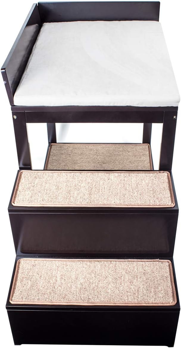 Penn-Plax Buddy Bunk Multi-Level Bed | Pet Stairs for High Beds and Couches | 3 Step System for Small Sized Dogs and Cats | Practical and Accommodating for Modern Homes (DOGF60)