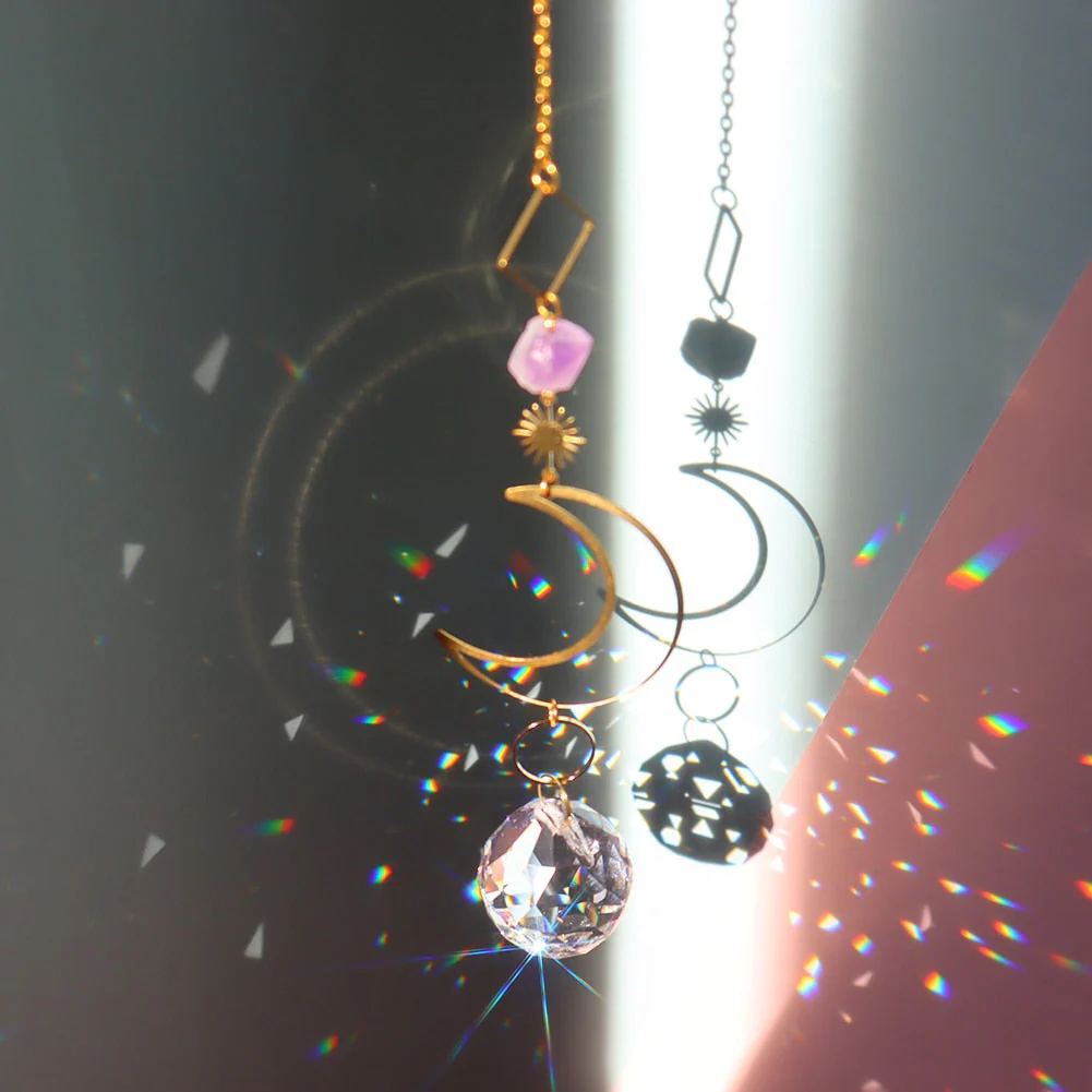 HULIANFU Prism Suncatcher,Hanging Window Crystals,Rainbow Light Catcher,Crystal Sun 50mm Catcher,Summer Gift,Octagon Beads - Deanwangkt