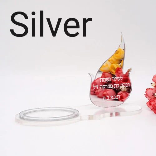 HULIANFU Personalized Acrylic Candle Holders Votive Prayer Tray Black Mirror Flame Custom Table Plate Baptism Wedding Party Decor 17X10cm - Deanwangkt