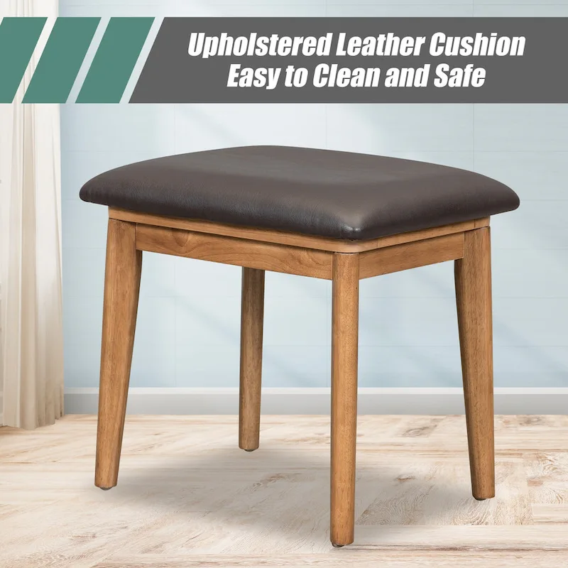 Classic Wood Makeup Vanity Set