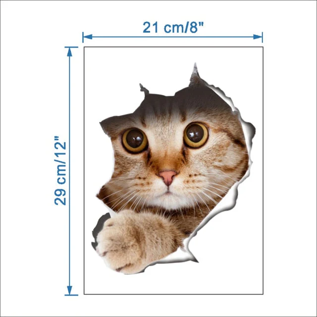 HULIANFU 2026  3D Lovely Pet Self-adhesive Wallpaper Children Living Room Bathroom Toilet Decals Mural Tattoo - Deanwangkt