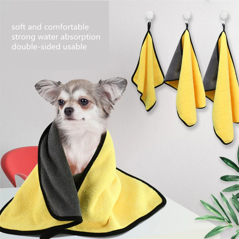 HULIANFU Pet Towel Bath Absorbent Towel Soft Lint-free Dogs Cats Bath Towels Absorbent Quick-drying Small ThickTowel Special Pet Products - Deanwangkt
