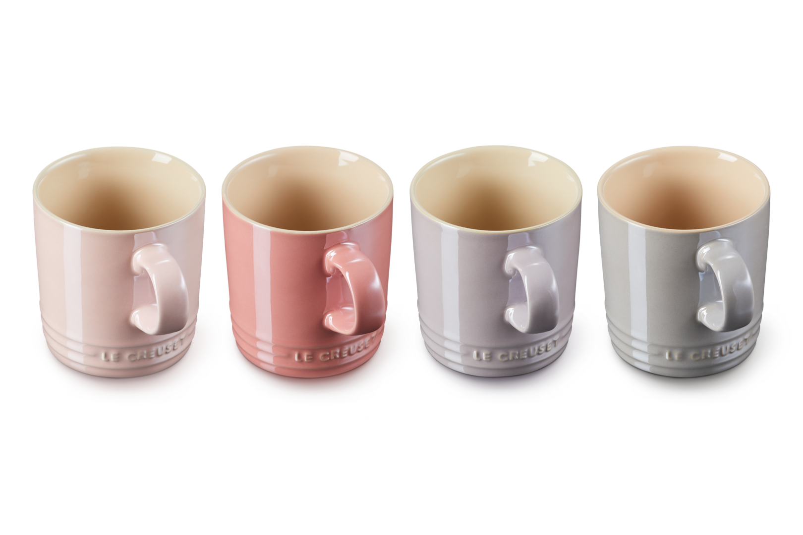 Stoneware Metallics Set of 4 Mugs Pastel