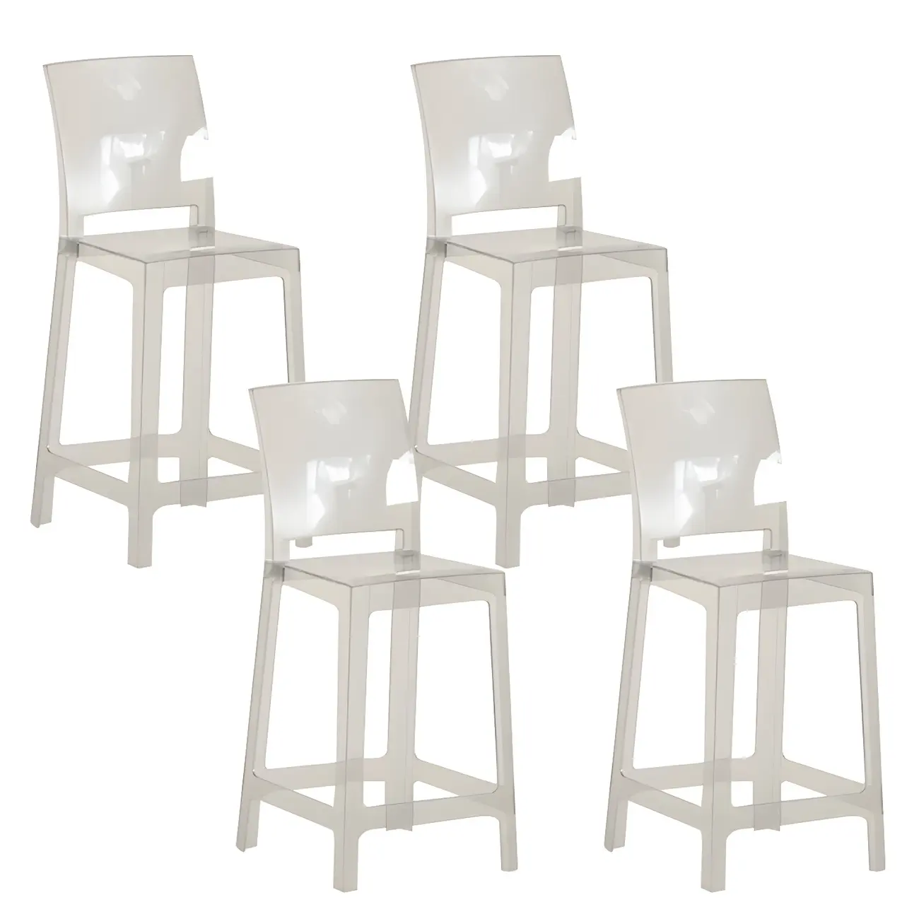 Modern Acrylic Smooth Elegant Circular Backrest Bar Stool