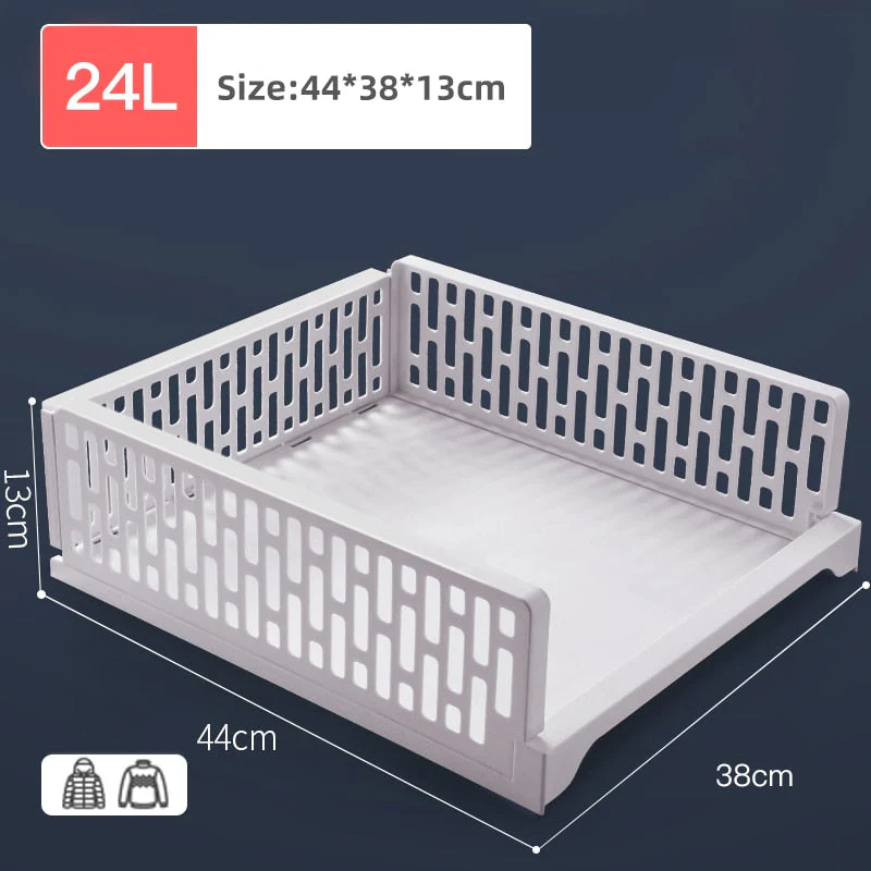 HULIANFU Stackable Wardrobe Drawer Cabinet Organizer Drawer Clothes Closet Storage Box Shelves Plastic Layered Partitions Storage Rack - Deanwangkt