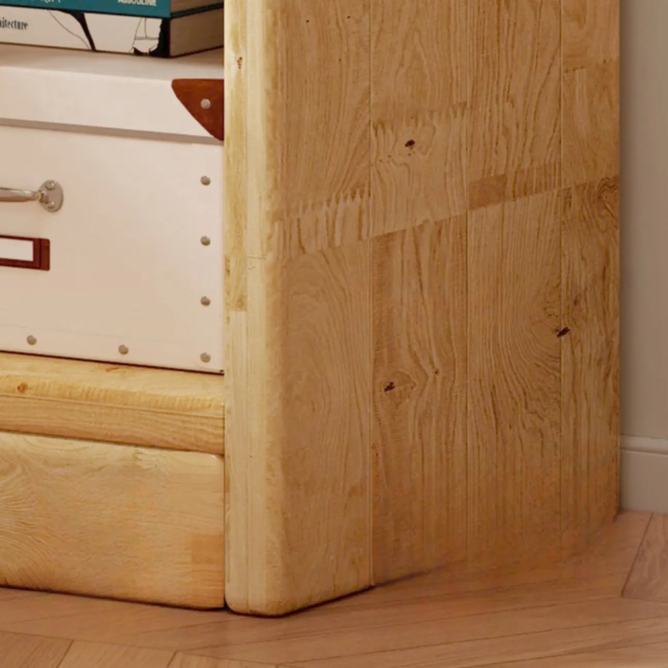 Rustic Vertical 5-Tier Closed Back Wooden Bookshelf