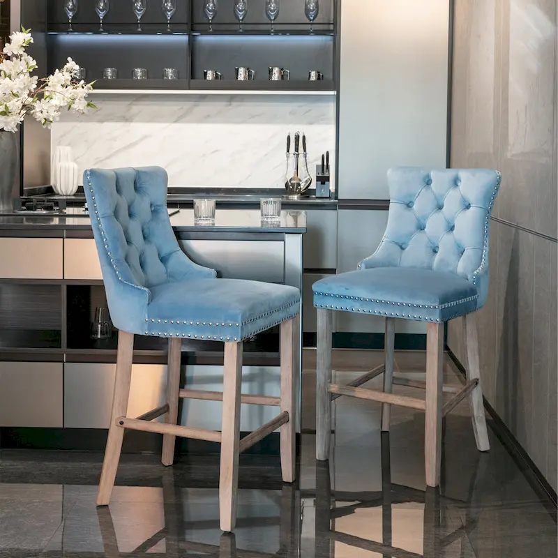 Velvet Upholstered Barstools