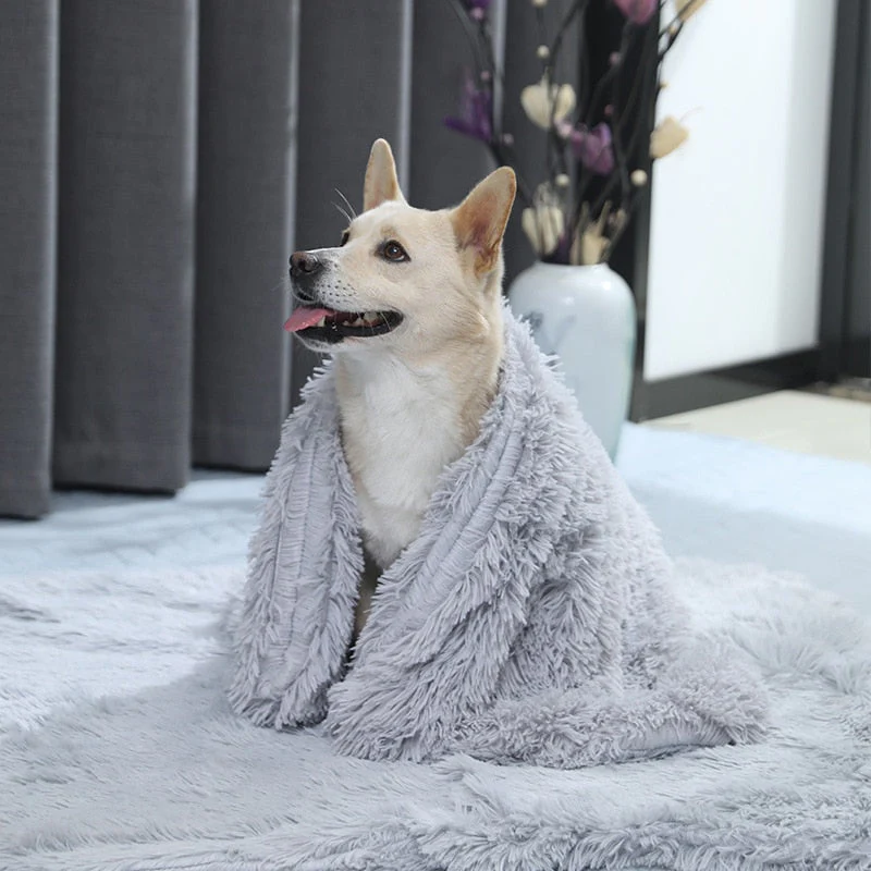 HULIANFU Soft Long Plush Pet Blanket Multi-Use Mat Sofa Cover Comfortable Warming Shag Blankets for Puppy Dog and Cats - Deanwangkt